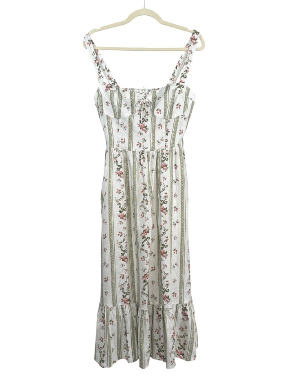 Reformation Maegan Midi Linen Dress Heath Floral Prairie Cottagecore 6 - Picture 9 of 12